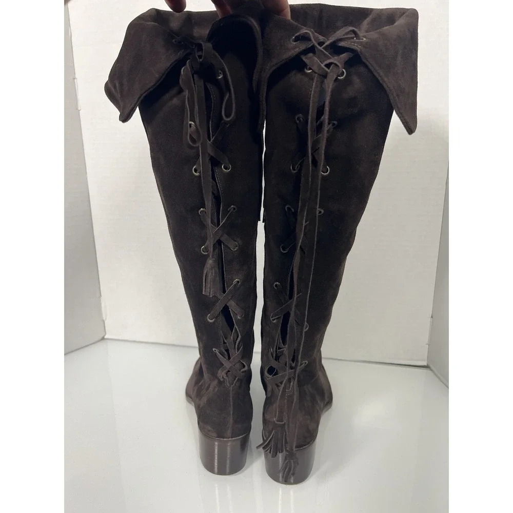 Women's Kooba knee high side zip‎ suede boots 10 BOHO RIDING